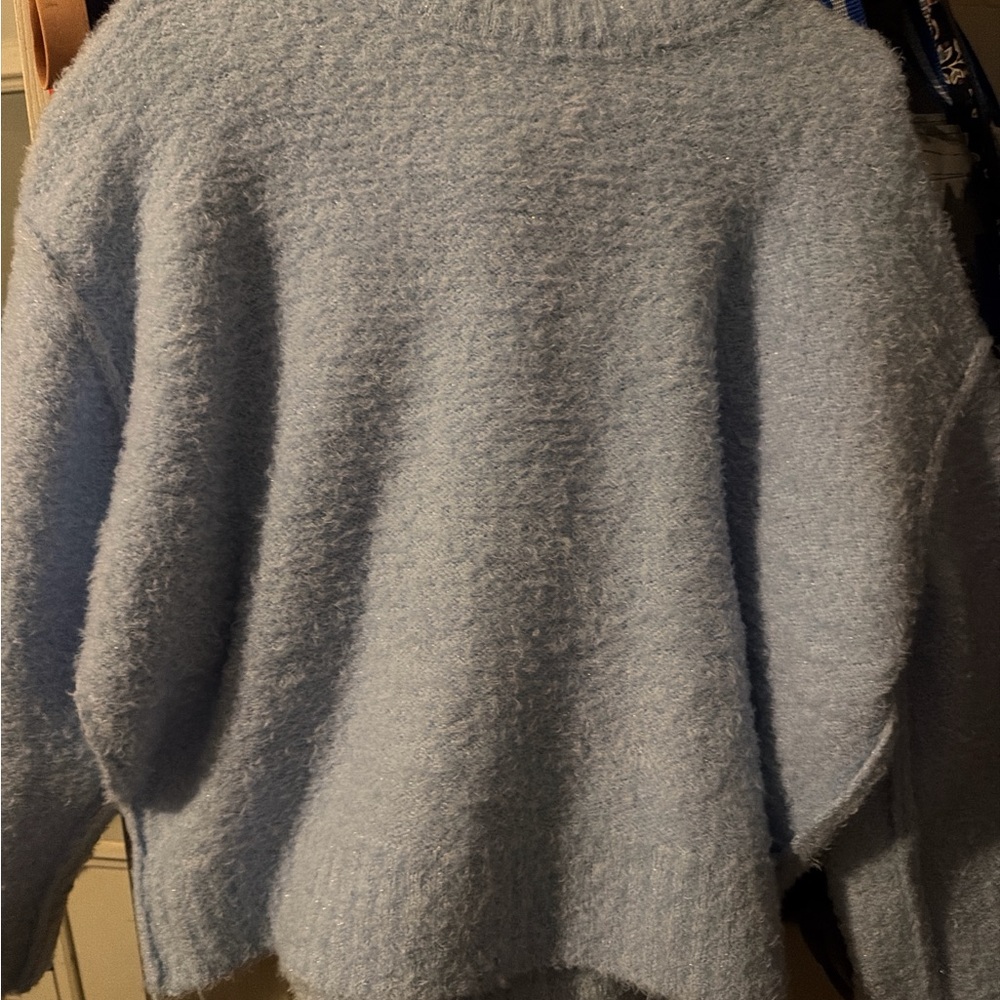 Fuzzy blue sweater
